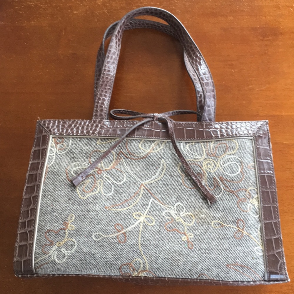 Liz Claiborne brown grey purse medium size